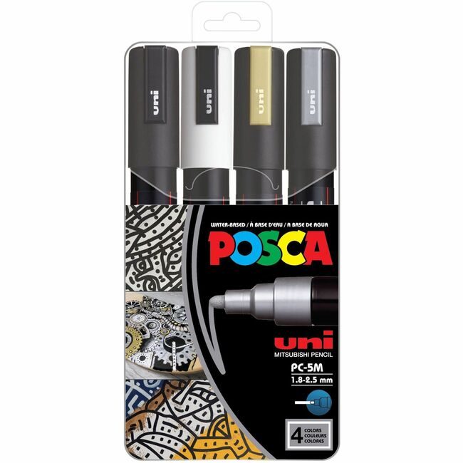 Mitsubishi Pencil Co. / uni-ball Marker POSCA 4CT 5M ASST UBCPC5M4C