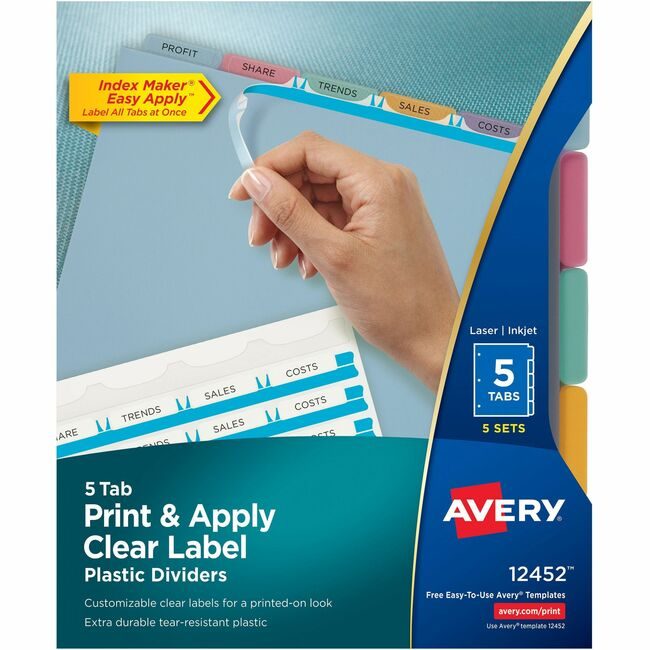 Avery Products Corporation Dividers Indx Plastic 5TB Mlt AVE12452
