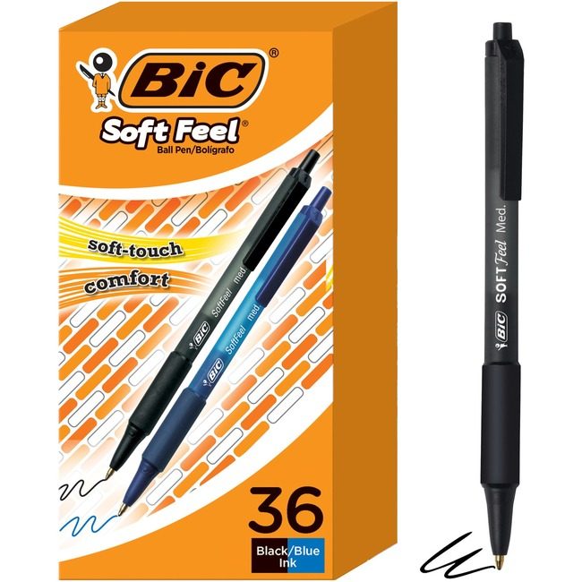 BIC Corporation Pen Softfeel Bp Medium Assorted 36 Count BICSCSM361-AST