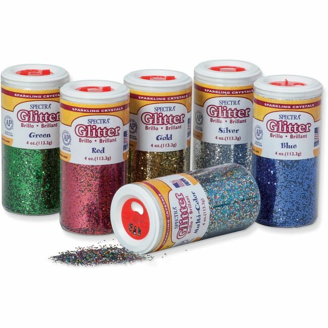 Pacon Corporation Glitter Assorted 4OZ 6 Pack PAC91370