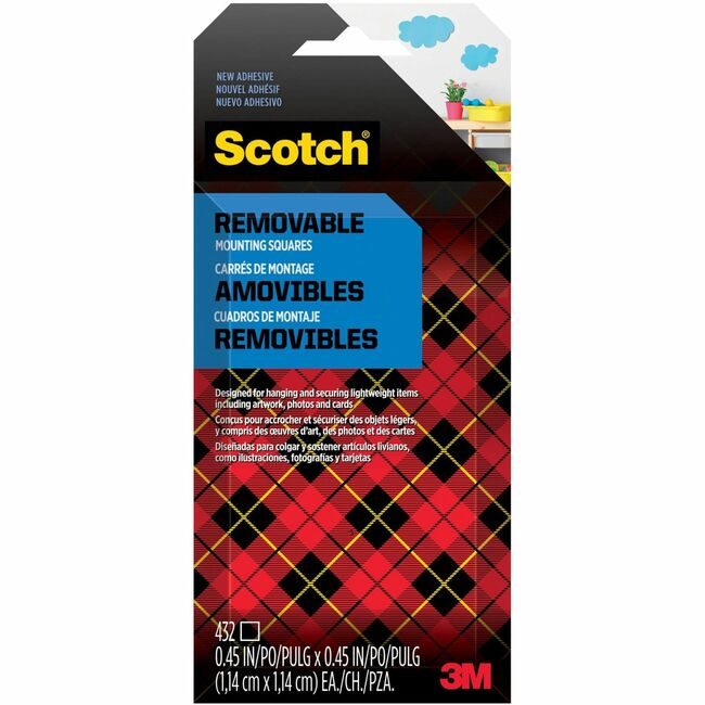 3M Company Tabs Wall Mount .45X.45 432 MMM7225