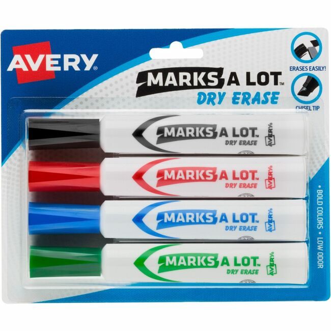 Avery Products Corporation Marker Dryerase Chisel 4 Pack AVE24-409
