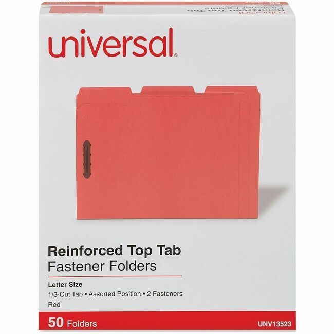 Universal Office Products Folder 2FSTNR Letter 50 Red UNV13523