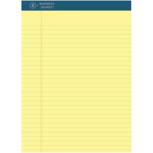 Business Source Pad Premium 8.5X11.75 Yel BSN03108