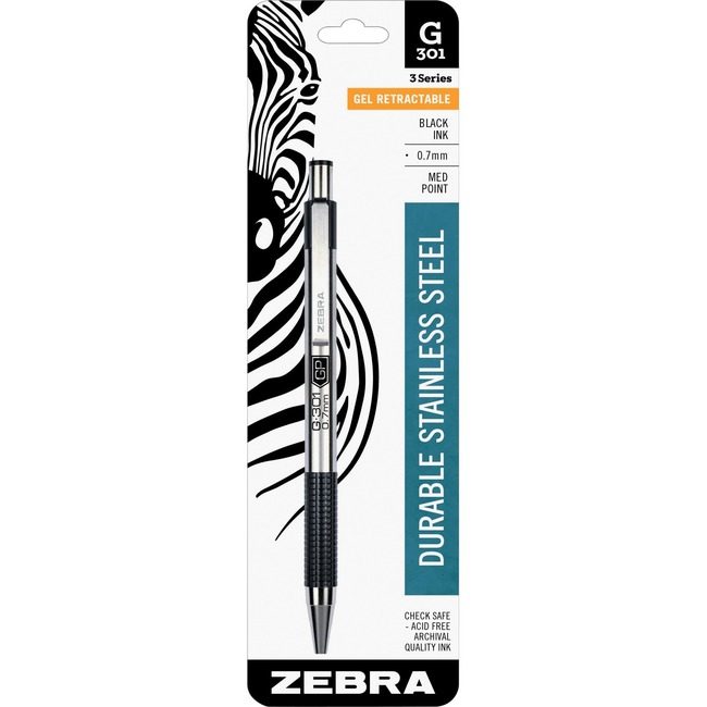 Zebra Pen Corporation Gel G-301 Rt 0.7MM Black ZEB41311