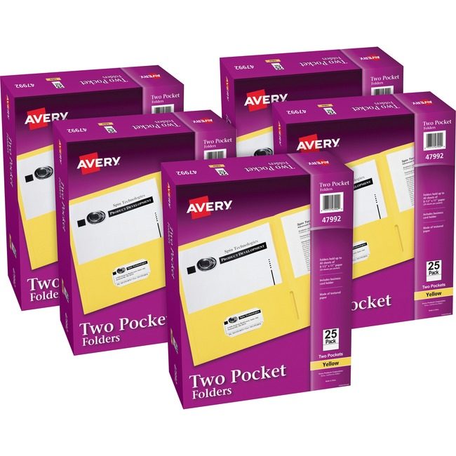 Avery Products Corporation Folder 2-POCKET Letter Yw AVE47992CT