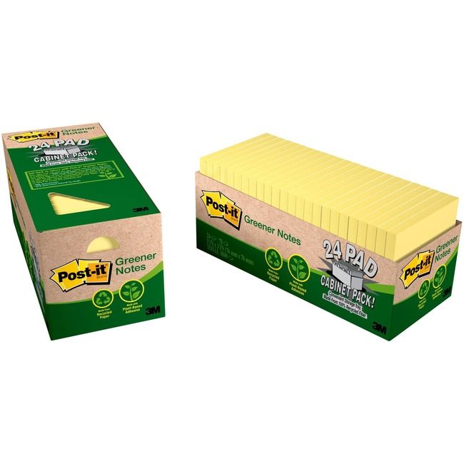3M Company Note Post-It Rcyc 3X3 24 Pack MMM654R-24CP-CY