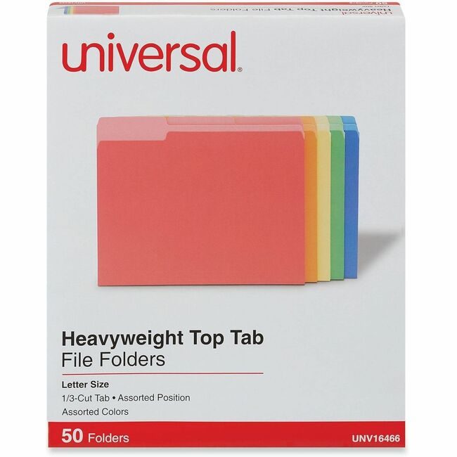 Universal Office Products Folder File Letter 1/3 Assorted UNV16466