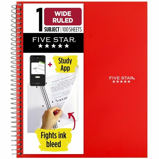 ACCO Brands Mead / Five Star Notebook Fs 1SUB 8X10.5 Red MEA72017