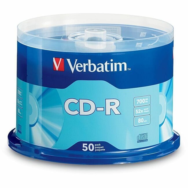 Verbatim Americas Cdr 52X/700MB Clr Brnd 50 Pack VER94691