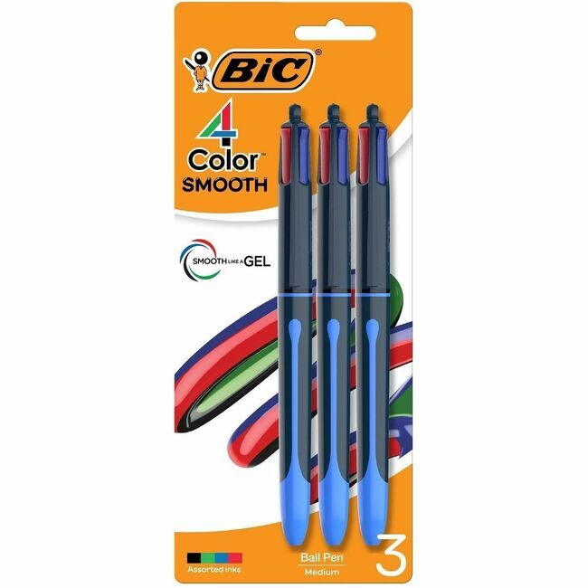 BIC Corporation Pen Retract 4COLOR 1MM 3 Pack BICMMSP3AAST