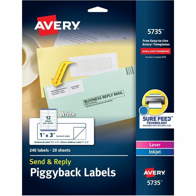 Avery Products Corporation Label SEND&REPLY 12 UP White AVE5735