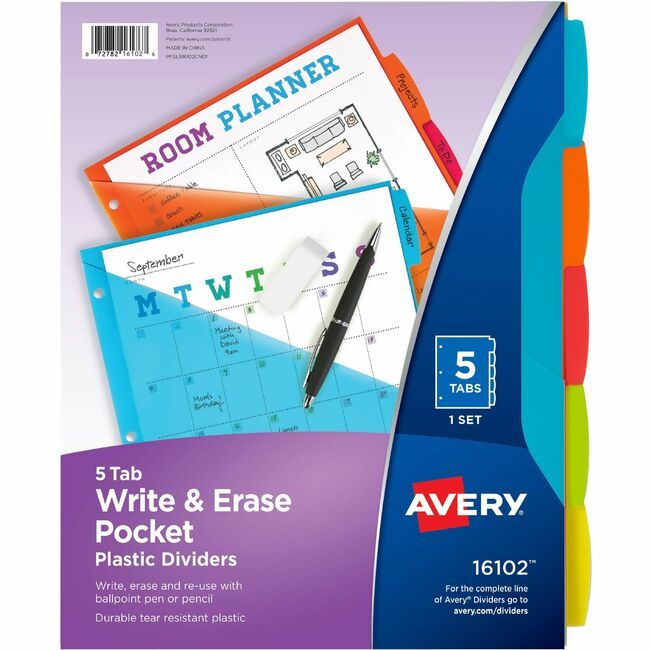 Avery Products Corporation Dividers Write 5TB Assorted 1ST AVE16102