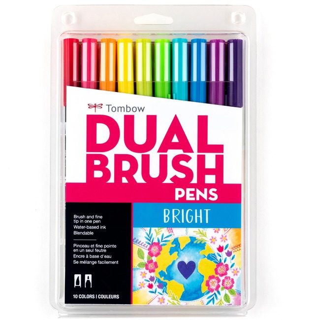 Tombow USA Set Pen/Brush Dual Bght TOM56185