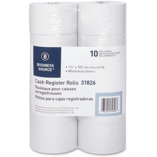 Business Source Paper Roll 44MMX155 10 Pack BSN31826