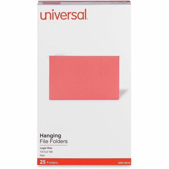 Universal Office Products Folder Hang Legal 25/BX Red UNV14218