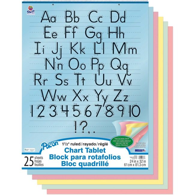 Pacon Corporation Tablet Chart 1.5" 24X32 Assorted PAC74733