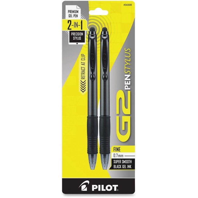 Pilot Corporation of America Pen Stylus G2 Fine Black 2 Pack PIL34309