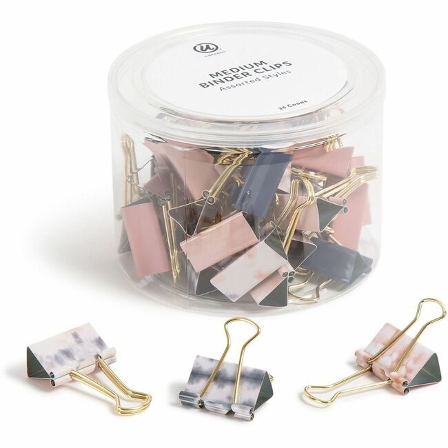U Brands Clips Binder Medium Fshn Gld 36 Pack UBR3611U0624
