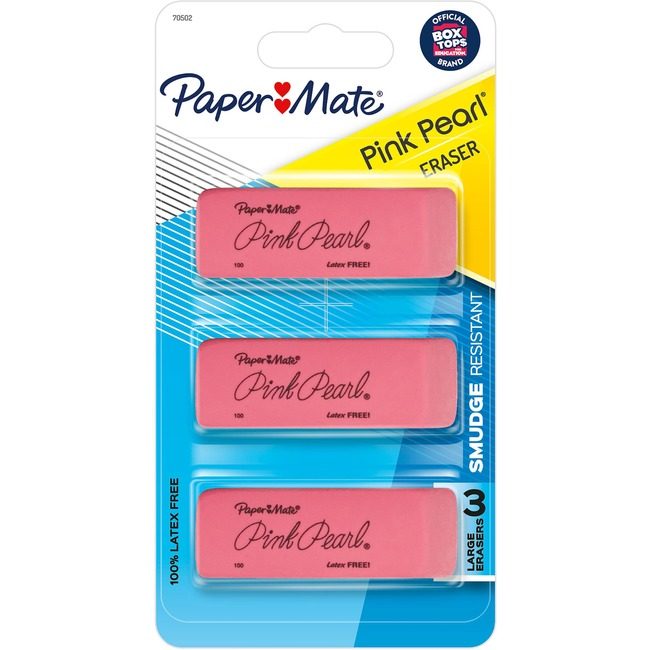Newell Brands Paper Mate Eraser Pink Pearl Medium 3 Pack PAP70502