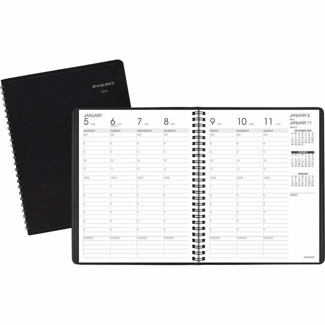 ACCO Brands AT-A-GLANCE Book Appt Weekly 7X8.75 Black AAG70-865-05