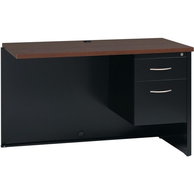 Lorell Desk 24"X48" RH RET Bk/Wl LLR79153