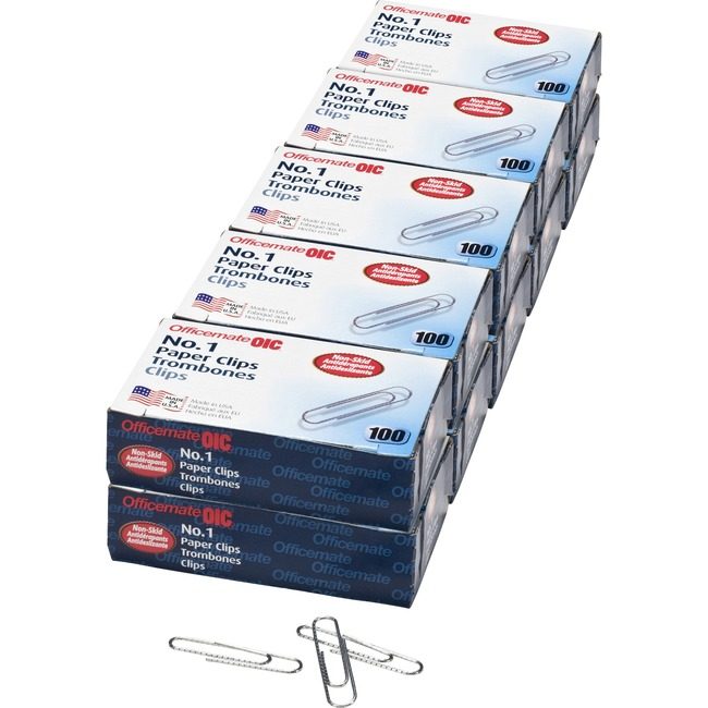 Officemate Clips Gem #1 Non-Skid OIC99912