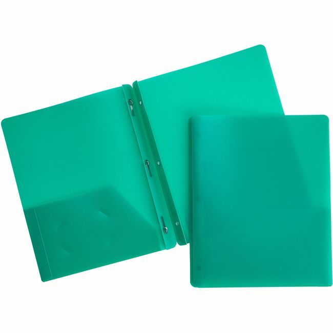 Business Source Folder 2PCKT Poly Fastnr Green BSN20888