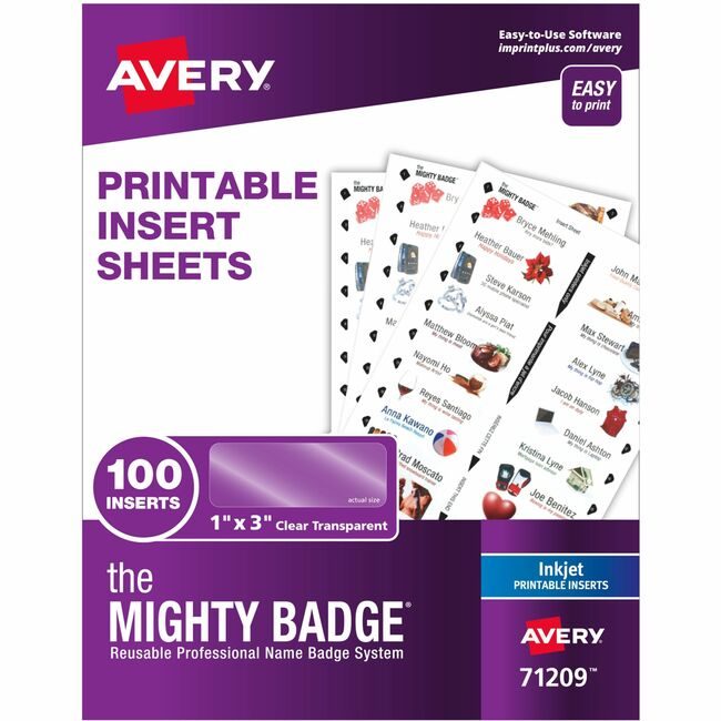 Avery Products Corporation Insert Badge Ikj Clear 100 Pack AVE71209