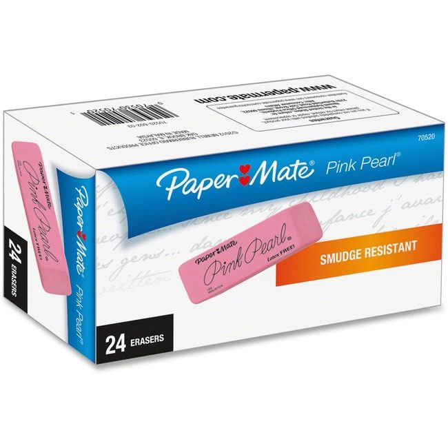 Newell Brands Paper Mate Eraser Pink Pearl Medium 24 Pack PAP70520