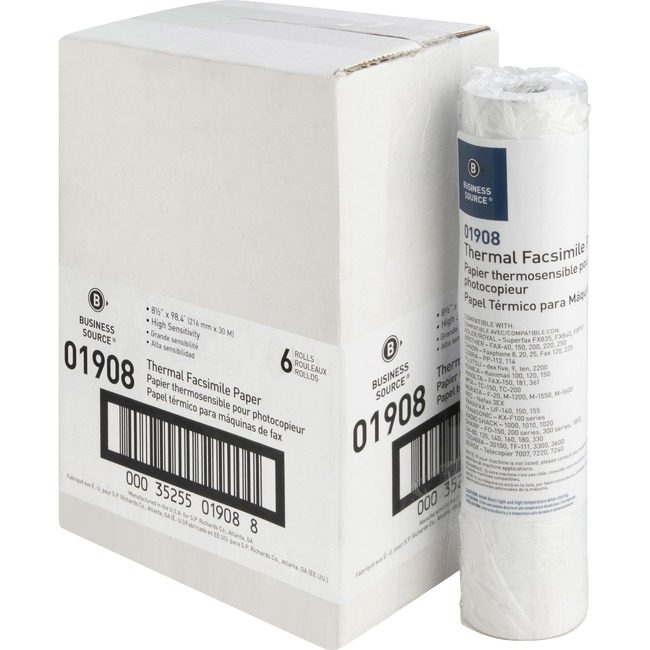 Business Source Paper Fax 0.5"CORE 8.5"X98 BSN01908