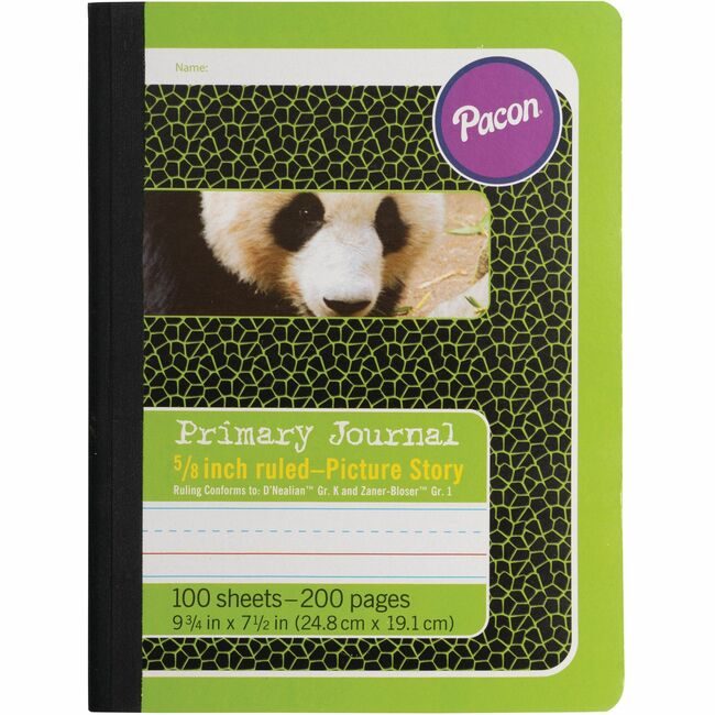 Pacon Corporation Journal Pic Story Grn Panda PAC2428