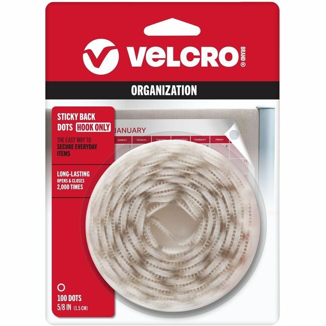 VELCRO Brand Velcro Companies Brand Coin Hook 5/8" We 100 Count VEK90204