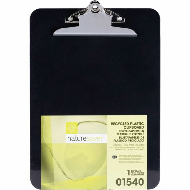 Nature Saver Clipboard Plastic Rcycld Black NAT01540