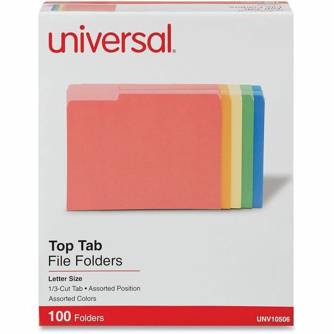 Universal Office Products Folder File 1/3C Letter Assorted UNV10506