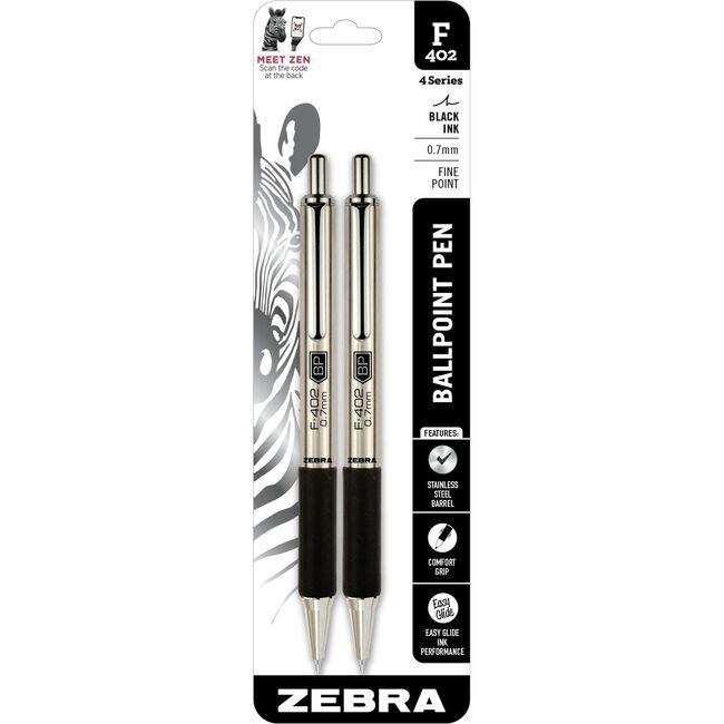 Zebra Pen Corporation Ballpt Rt F402 2/PK ZEB29212