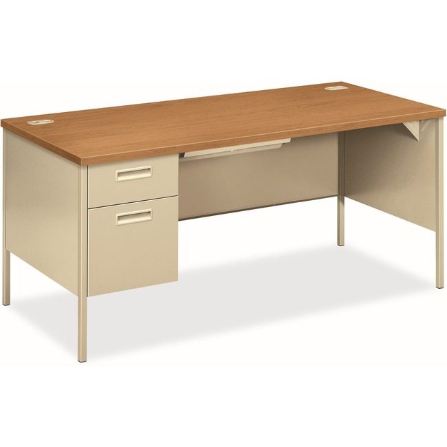 The HON Company Desk Sgl Ped Lt Harvest/Py HONP3266LCL