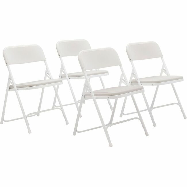 National Public Seating Chair Fold Plastic White 4 Pack NPS821