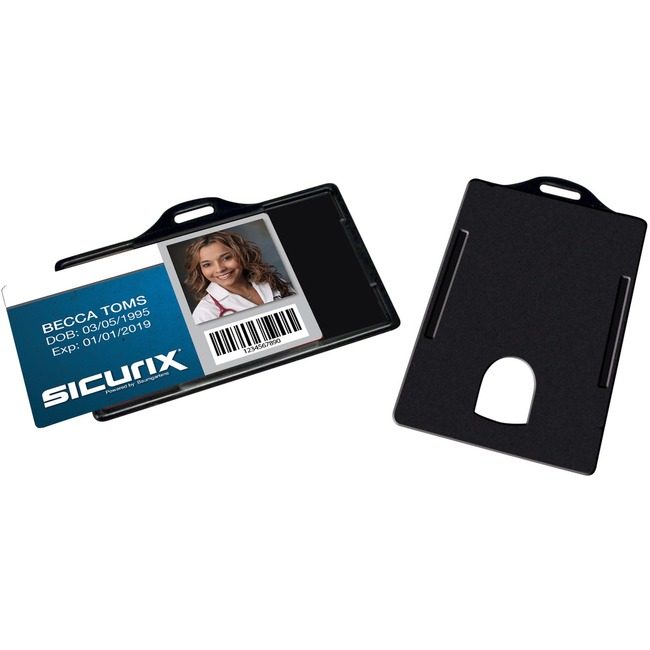 Baumgartens Holder Id Card Horz Black BAU68310