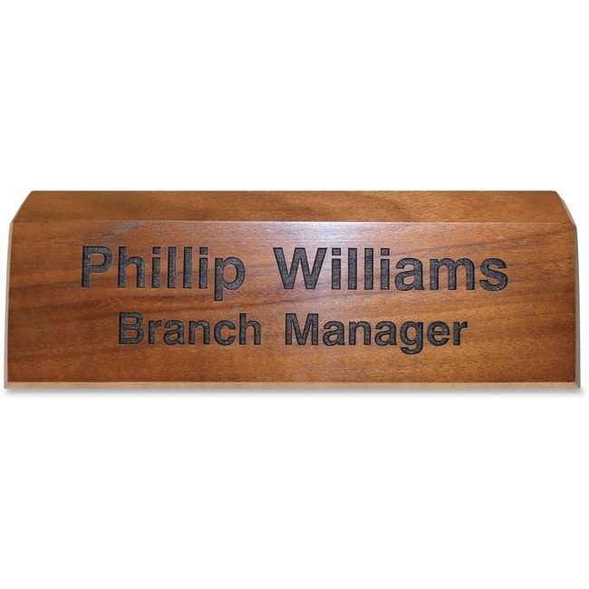 Shachihata / Xstamper Sign Dsk Engrvd Walnut 2X8 XSTK82