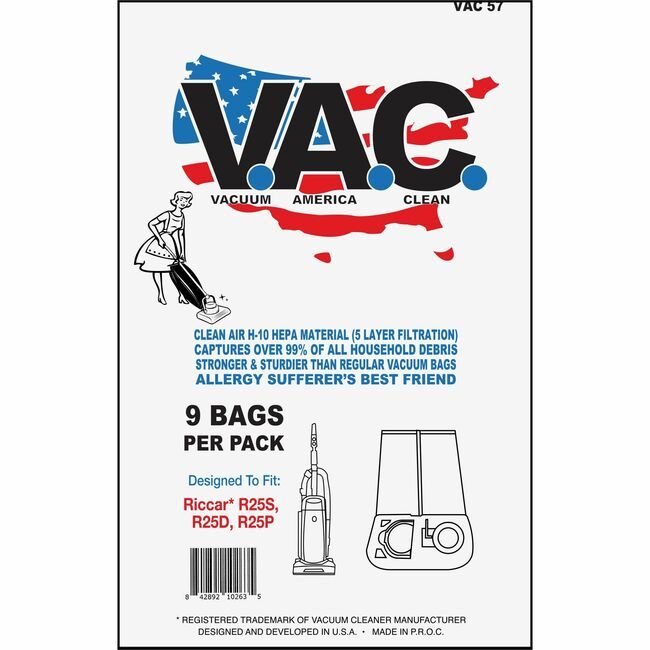 Vacuum America Clean V.A.C. Bag RICCAR 25S 25D/P VACVAC57