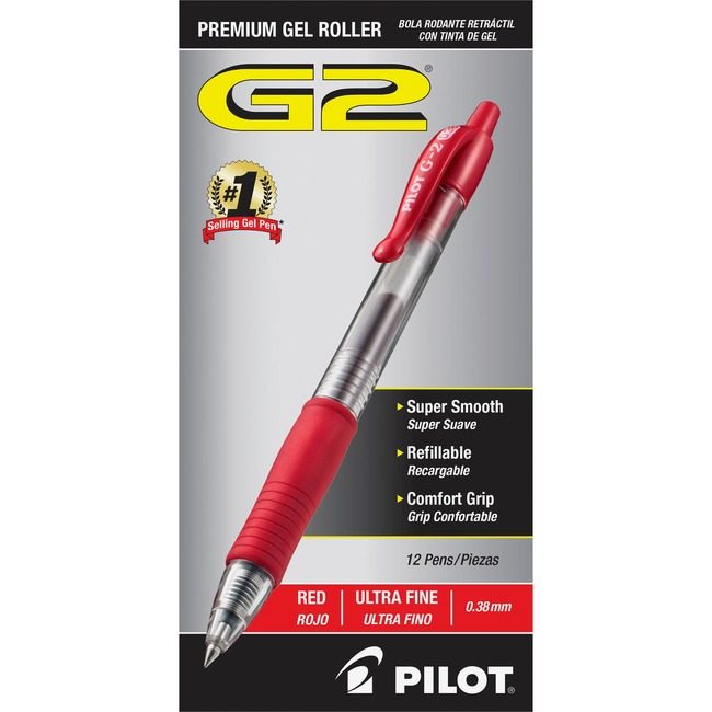 Pilot Corporation of America Pen Gel G2 Ultra Fine Red PIL31279