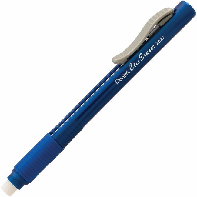 Pentel of America Eraser Clic W/Grip Blue PENZE-22C