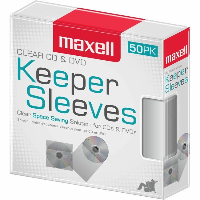 Maxell Sleeves Cd Keeper Clear 50 Pack MAX190150