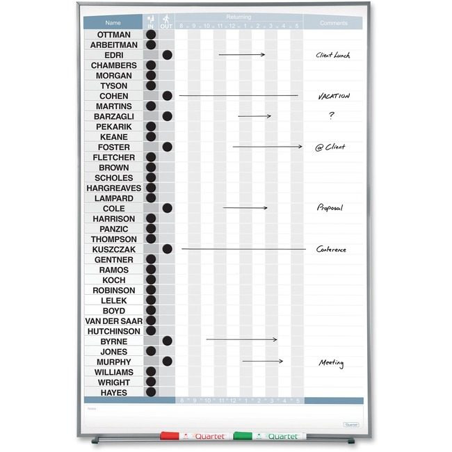 ACCO Brands Quartet Board In/Out Matrix 34X23 QRT33705