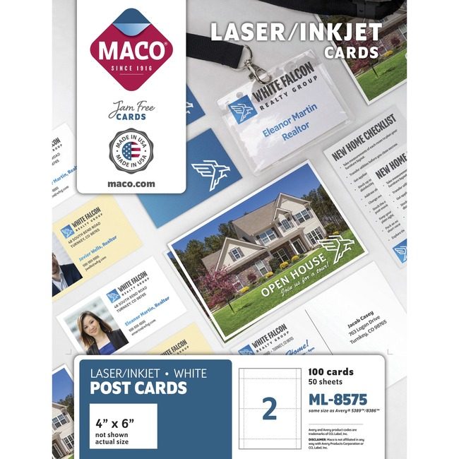 Chartpak, Inc. Maco Card Laser Post 2 Up MACML-8575