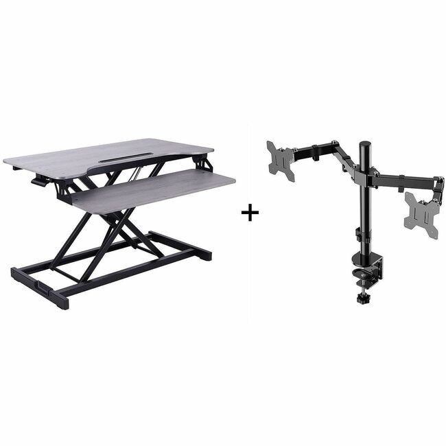 Rocelco Rsr Dsk 2ARMBNDL 31.5"W Gray RCLRVADRGDM2