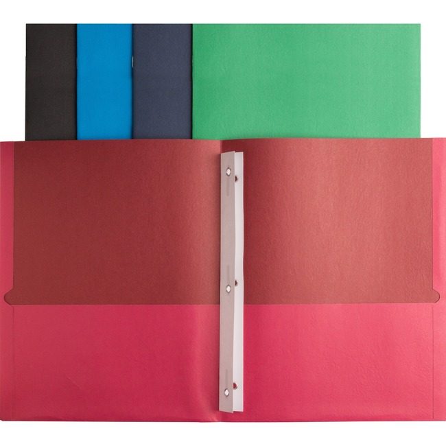 Business Source Folder 2POCKET W/Fastnr Assorted BSN78531