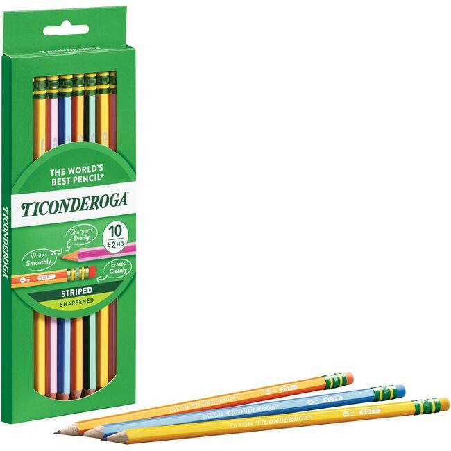 Dixon / Ticonderoga Dixon Ticonderoga Company / Pencil Ticn #2 Striped 10 Pack DIX13910