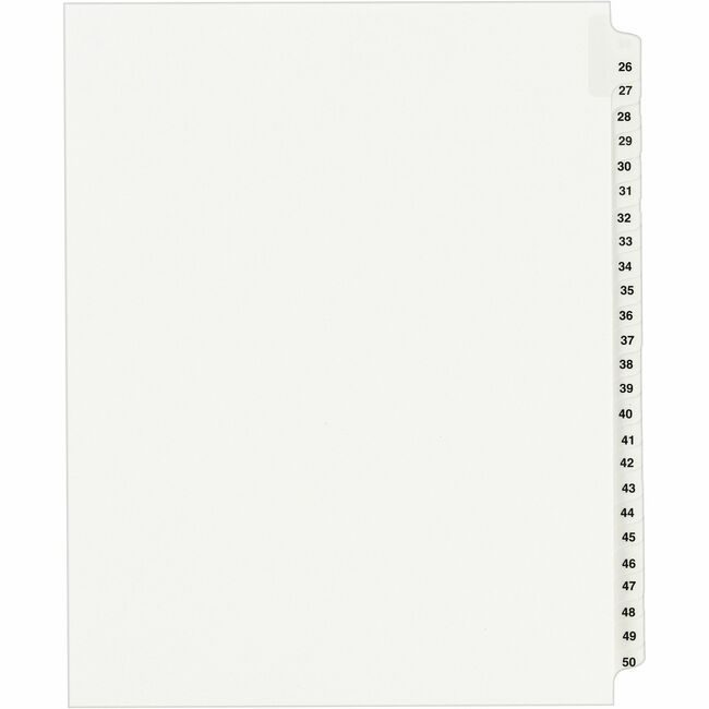 Avery Products Corporation Index Legal Sdtab 25-50 AVE01331